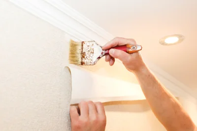 Pose de papier peint à Brux — revêtements muraux et toiles de verre